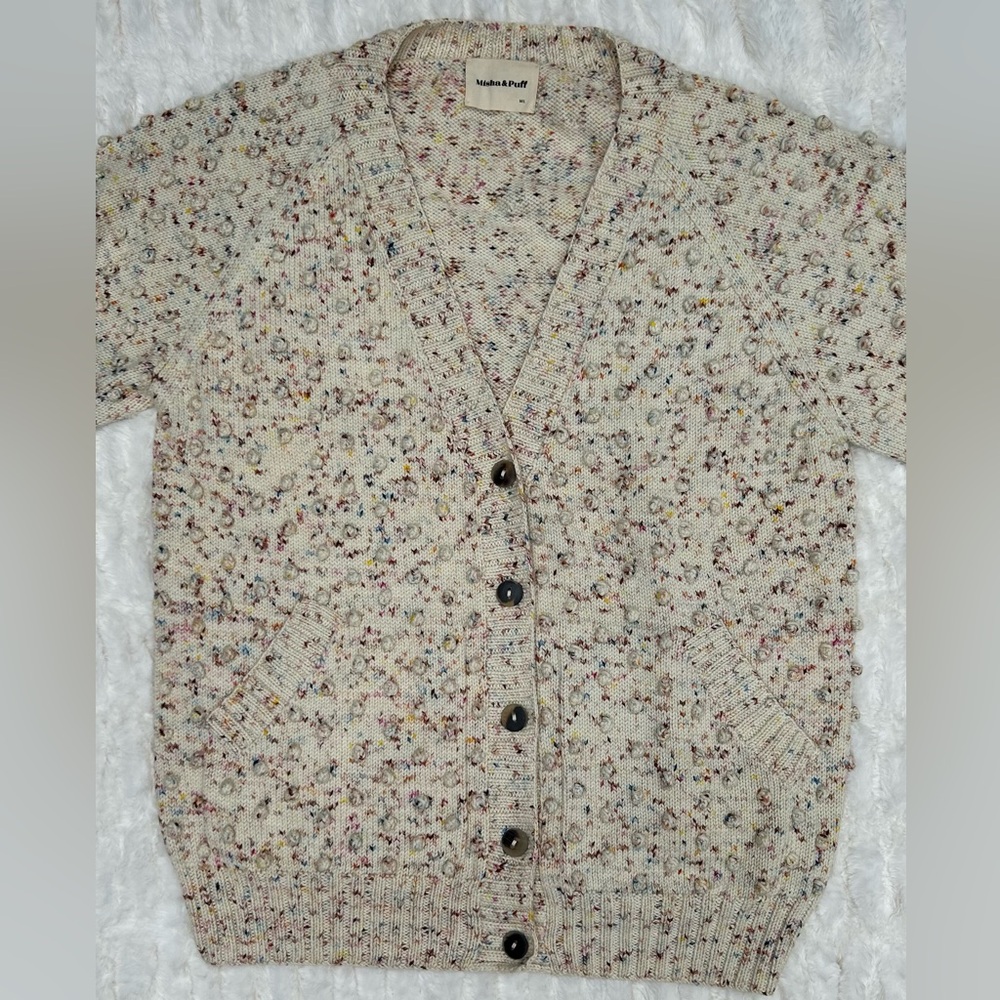 Misha & Puff Merino Wool Confetti Long Popcorn Sweater - Picture 2 of 13